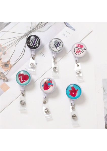 C Yaratıcı Geri Çekilebilir Makaralı Isimlik Tıbbi Işçi Çalışma Kartı Klibi Doktor Hemşire Kimlik Adı Kart Ekran Etiketi Personel Kartı Rozeti Tutucu (Yurt Dışından) fırsatları