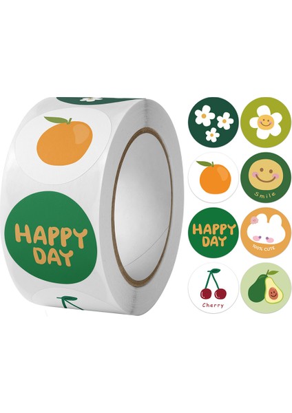 QY1707-500PCS 100-500PCS Yuvarlak Mutlu Gün Çıkartmaları Zarf Mühür Etiketleri Hediye Paketleme Dekor Doğum Günü Partisi Scrapbooking Kırtasiye Etiket (Yurt Dışından) fiyatları
