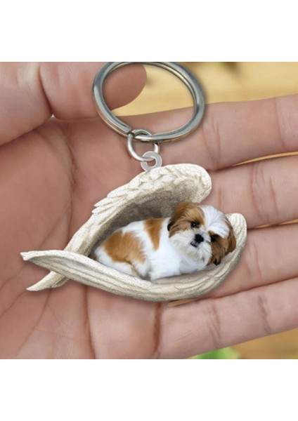 E Akrilik Sevimli Köpek Uyku Melek Anahtar Zincirleri Hayvan Anahtarlık Kadın Kızlar Için Kadın Tutucu Araba Anahtarı Çocuklar Hediye Damla Gemi (Yurt Dışından) indirimleri