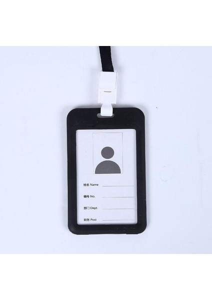 Siyah Dikey 1 Adet Yeni Isim Kredi Kartı Sahipleri Kadın Erkek Banka Kartı Boyun Askısı Kart Otobüs Kımlık Tutucu Öğrenciler Çocuklar Kimlik Rozeti ile Kordon (Yurt Dışından)