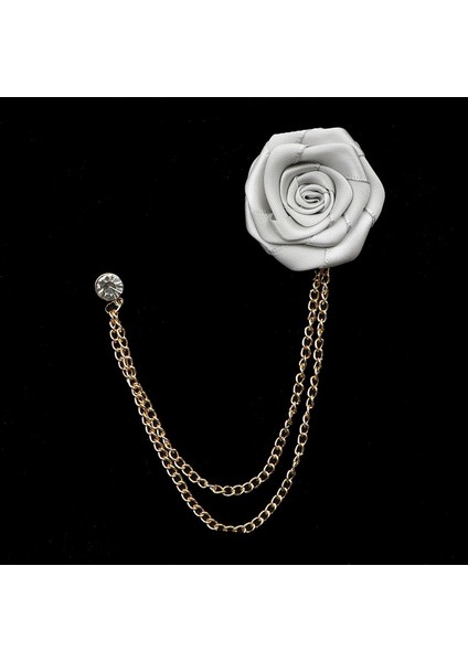 Stil 10 Damat Düğün Rozeti Yaka Pin Zincir Broşlar Kumaş Sanatı El Yapımı Gül Çiçek Broş Yaka Pin Erkek Gömlek Takım Elbise Aksesuarları (Yurt Dışından)