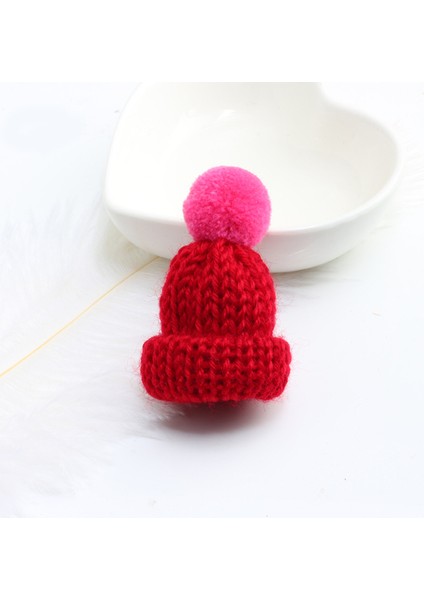 Gül Kırmızı-Kırmızı Kadın Broş Pin Sevimli Mini Şapka Rozeti Noel Yeni Yıl Hediye Kazak Ceketler Dıy Şapkalar Çocuklar Kış Aksesuarları Sırt Çantası Dekor (Yurt Dışından)
