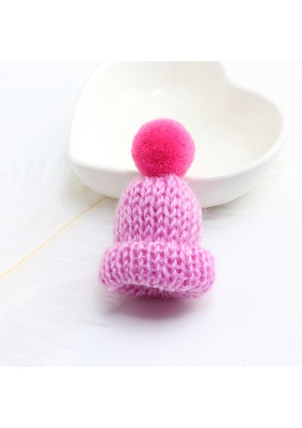 Mor Kırmızı Kadın Broş Pin Sevimli Mini Şapka Rozeti Noel Yeni Yıl Hediye Kazak Ceketler Dıy Şapkalar Çocuklar Kış Aksesuarları Sırt Çantası Dekor (Yurt Dışından)