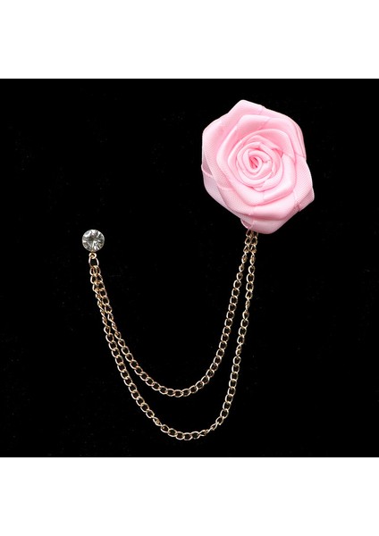Stil 7 Damat Düğün Rozeti Yaka Pin Zincir Broşlar Kumaş Sanatı El Yapımı Gül Çiçek Broş Yaka Pin Erkek Gömlek Takım Elbise Aksesuarları (Yurt Dışından)