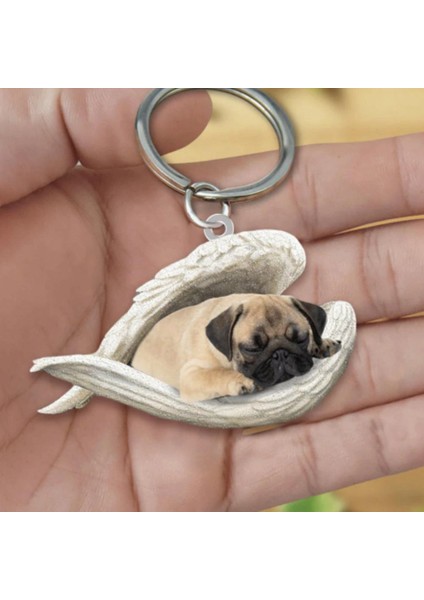I Köpek Uyuyan Melek Anahtar Zincirleri Akrilik Sevimli Hayvan Anahtarlık Kadın Kız Erkek Araba Anahtarı Çocuklar Hediye Dropshipping (Yurt Dışından)