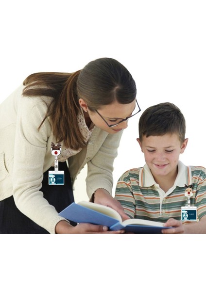 11JJ300827-8 T8DB Klasik Noel Rozet Tutucu Keçe Klip ile Geri Çekilebilir Rozet Makara Hemşire Doktor Ofis Personeli Için Fabrika Işçileri (Yurt Dışından)