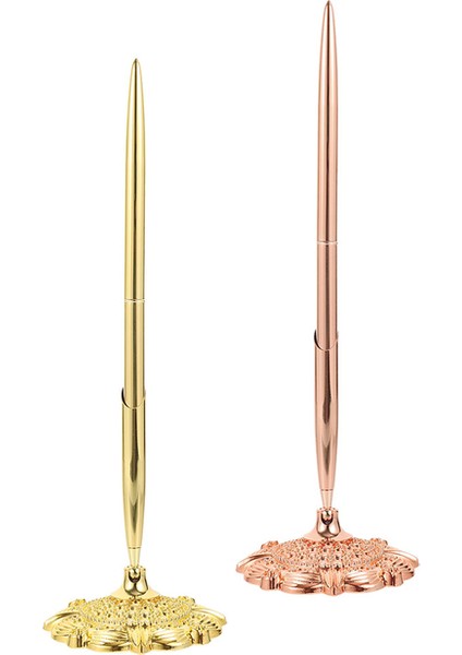 Golden Rose Gold 2 Adet Profesyonel Tükenmez Kalem Çok Fonksiyonlu Yazma Kalem Narin Iş Kalemi Iş Aksesuarı (Yurt Dışından)