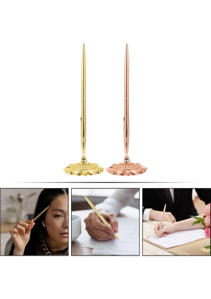 Golden Rose Gold 2 Adet Profesyonel Tükenmez Kalem Çok Fonksiyonlu Yazma Kalem Narin Iş Kalemi Iş Aksesuarı (Yurt Dışından)