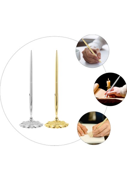 Golden Rose Gold 2 Adet Profesyonel Tükenmez Kalem Çok Fonksiyonlu Yazma Kalem Narin Iş Kalemi Iş Aksesuarı (Yurt Dışından)