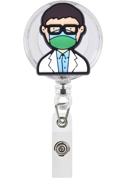 SSK-XH-193-04 1 Adet Yeni Tasarım Geri Çekilebilir Keçe Diş Hekimi Hemşire Doktor Kımlık Kartı Rozeti Tutucu Makara Anahtarlıklar Kordon Timsah Klip (Yurt Dışından)
