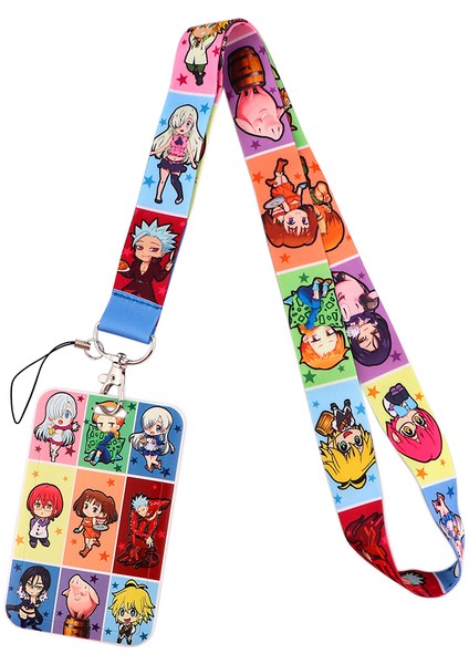 14 CB0181 Anime Kart Kılıfları Kordon Anahtar Kordon Cosplay Rozeti Kımlık Kartları Sahipleri Boyun Askıları Anahtarlıklar Öğrenci Ofis Aksesuarları (Yurt Dışından)