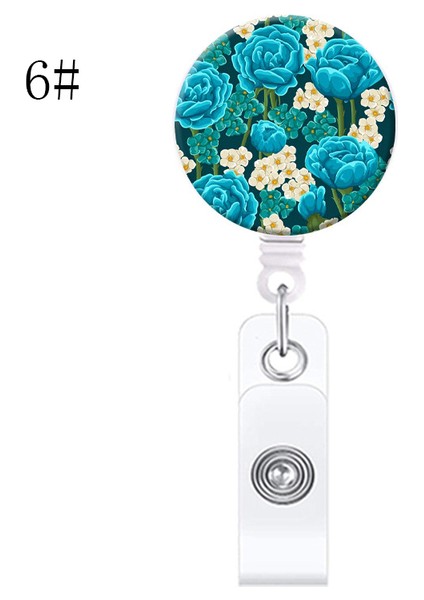 16 Yağlıboya Çiçek Geri Çekilebilir Hemşire Rozeti Makara Klip Öğrenciler Doktor Kımlık Kartı Tutucu Timsah Klip Yeni Yıl Yılbaşı Hediyeleri 1 Pc (Yurt Dışından)