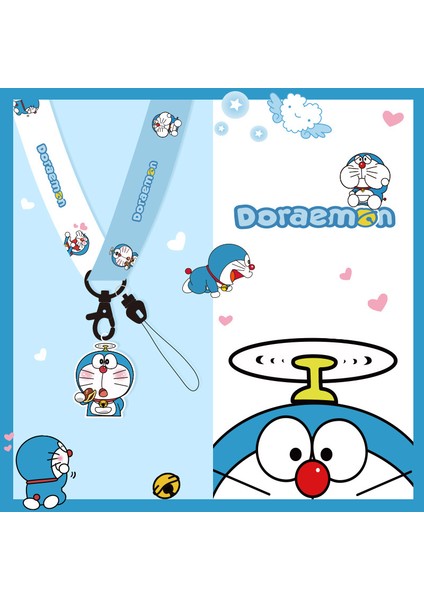 Gs-16 Anime Karikatür Doraemon Anahtarlık Kordon Telefon Kılıfı Boyun Askısı Kimlik Kartı USB Rozet Tutucu Asmak Halat (Yurt Dışından)