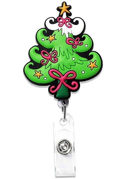 Stil 8 2022 Sevimli Noel Ağacı Noel Baba Geri Çekilebilir Çekme Rozet Makara Kımlık Ipi Adı Etiketi Kart Rozeti Tutucu Makaraları Hediye Için (Yurt Dışından)