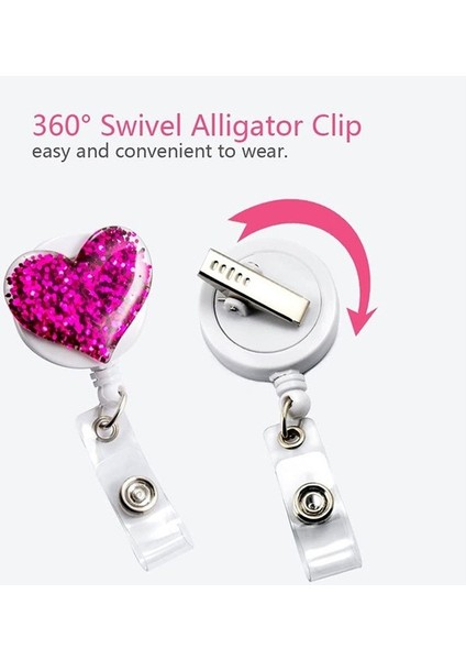 Rastgele Aşk Kalp Geri Çekilebilir Rozet Makara Çalışma Kartı Tutucu Rozet Klipleri Kımlık Rozeti Tutucu Otobüs Kartı Kol Çalışan Kartı Kordon (Yurt Dışından) indirimleri