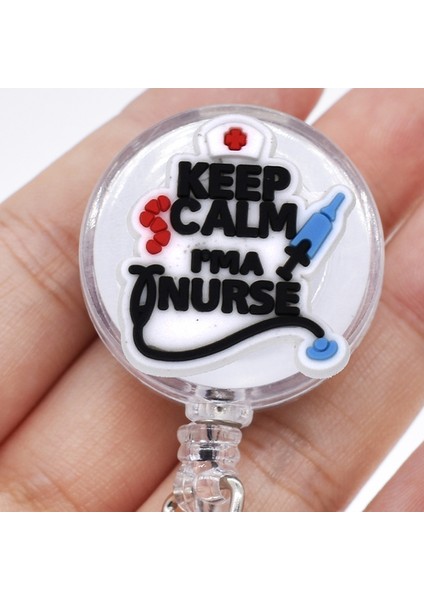 Ssk-Xh-41-17 1 Adet Hastane Geri Çekilebilir Makaralı Isimlik Kemer Klipsi ile Sevimli Hemşire Doktor Adı Etiketi Kart Tutucu Aksesuarları Ofis Kaynağı Klip (Yurt Dışından)