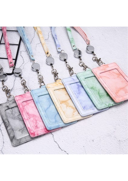 Açık Yeşil Kordon Ebru Rozet Tutucu Kart Tutucu Ayarlanabilir Boyun Askısı Kordon ile Personel Kımlık Kartı Otobüs Kımlık Organizatör Okul Kırtasiye Malzemeleri (Yurt Dışından) modelleri