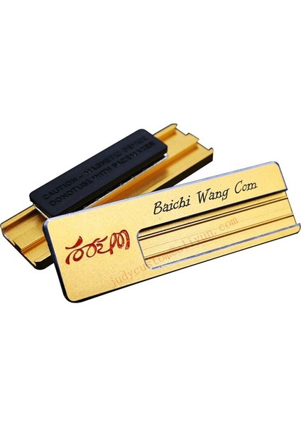 Pin ile 10 Adet Özel Kazınmış Yaka Kartı Alüminyum Kimlik Kartı Holer Yeniden Kullanılabilir Çalışan Manyetik Isim Etiketi (Yurt Dışından) modelleri