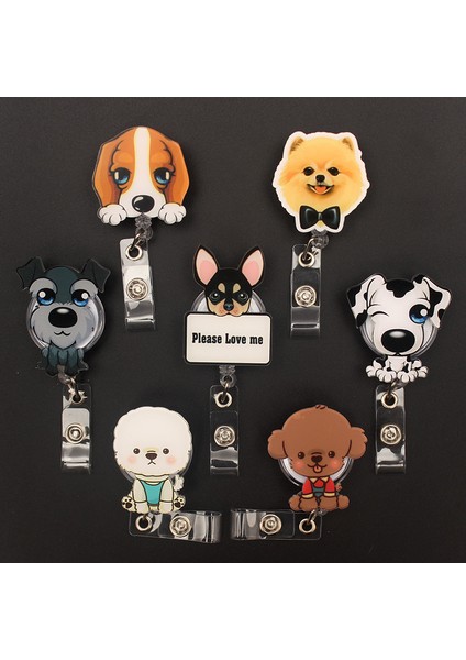 Koyu Gri Hayvan Tarzı Komik Köpek Geri Çekilebilir Rozet Makara Hemşire Doktor Kart Tutucu Ofis Hastane Malzemeleri Erkek Kız Isim Kartı (Yurt Dışından) fiyatları