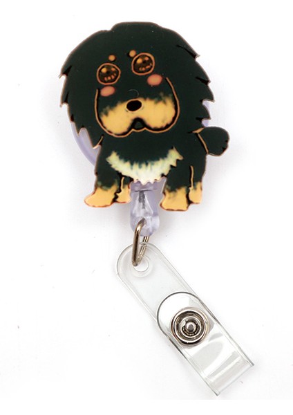 Koyu Gri Hayvan Tarzı Komik Köpek Geri Çekilebilir Rozet Makara Hemşire Doktor Kart Tutucu Ofis Hastane Malzemeleri Erkek Kız Isim Kartı (Yurt Dışından) indirimleri