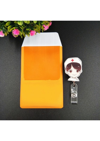 No.5 1 Takım Pvc Hemşire Docter Ofis Cep Kalem Çantası Cep Koruyucu Kalem Kılıfı Kalem Organizatör Sızdırmaz Kalem Kutusu ile Rozet Makarası (Yurt Dışından)