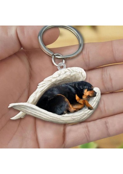 Akrilik Sevimli Köpek Uyuyan Melek Zincirler Hayvan Zinciri Kadın Kızlar Için Kadın Tutucu Araba Çocuklar Hediye Bırak Gemi V9E1 (Yurt Dışından)