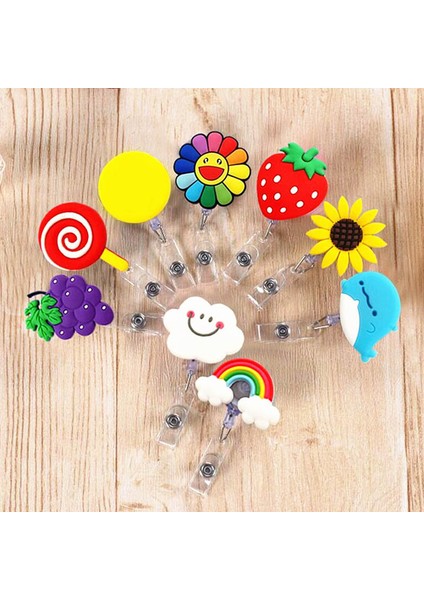 M Serin Çiçekler 60CM Yumuşak Silikon Koruma Geri Çekilebilir Makaralı Isimlik Öğrenciler Hemşire Aksesuarları Sergi Isim Kartı Kimlik Kartı Tutucu (Yurt Dışından) fırsatları