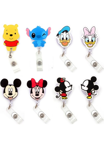 Lacivert Disney Pvc Çiftler Fareler Geri Çekilebilir Rozet Makara Hemşire Doktor Kart Tutucu Ofis Hastane Malzemeleri Erkek Kız Isim Kartı (Yurt Dışından)