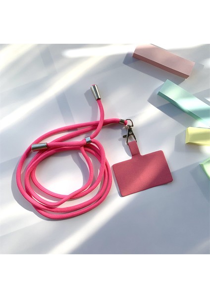 Gül Pembe Ayarlanabilir Telefon Kordon Evrensel Anti-Kayıp Boyun Askısı Kawaii Asılı Halat Rozeti Tutucu Boyun Kordon Telefon Halat Güvenlik Anahtarlık (Yurt Dışından)