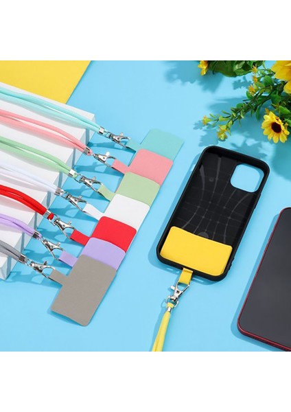 Gül Pembe Ayarlanabilir Telefon Kordon Evrensel Anti-Kayıp Boyun Askısı Kawaii Asılı Halat Rozeti Tutucu Boyun Kordon Telefon Halat Güvenlik Anahtarlık (Yurt Dışından)