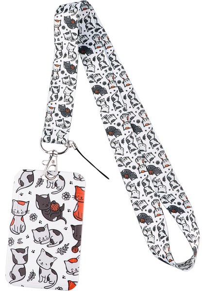 Stil 3 Ransitute R2893 Güzel Karikatür Kedi Kordon Kart Kimlik Tutucu Araba Anahtarlık Kimlik Kartı Geçiş Spor Salonu Telefon Rozeti Çocuklar Anahtarlık Tutucu Takı (Yurt Dışından)