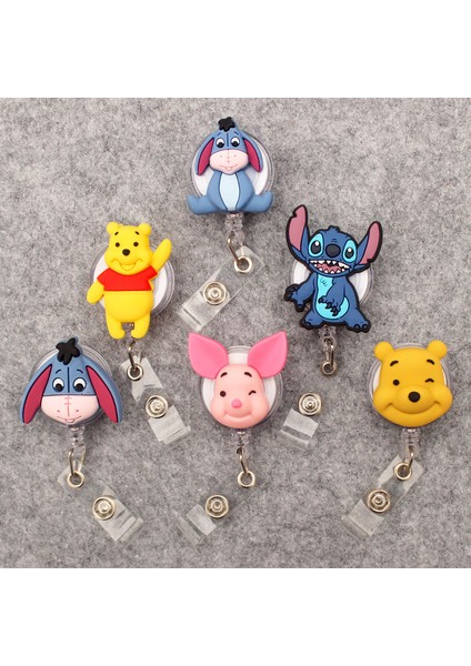 Gri Disney Karikatür Winnie The Pooh Geri Çekilebilir Rozet Makara Hemşire Doktor Kart Tutucu Ofis Hastane Malzemeleri Erkek Kız Isim Kartı (Yurt Dışından)