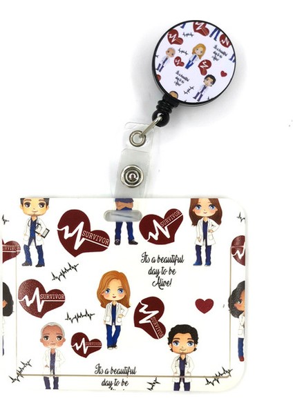 Stil 8 Grey's Anatomy Hemşire Doktor Moda Kordon Kımlık Rozeti Tutucu Otobüs Geçiş Kılıfı Kapak Kayma Bankası Kredi Kartı Tutucu Askı Kartı Tutucu (Yurt Dışından)