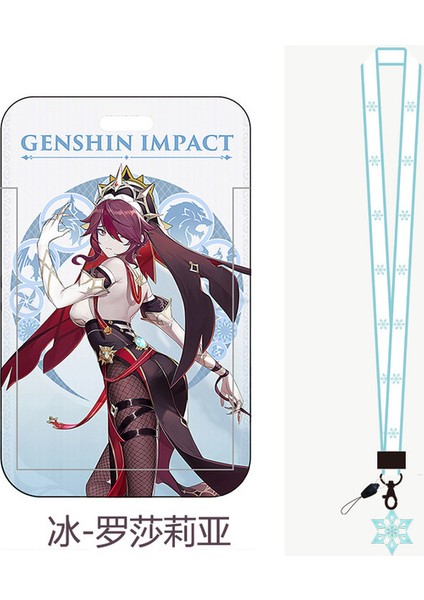 E Oyun Genshin Anime Kart Kılıfları Kimlik Kartı Kordon Aksesuarı Anahtar Kordon Cosplay Rozeti Kımlık Kartları Sahipleri Boyun Askıları Anahtarlıklar (Yurt Dışından)