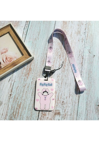 No.7 1 Adet Karikatür Kimlik Sahipleri Yaka Kartı Tutucu Personel Rozeti Kapak Durumda Otobüs Geçiş Kılıfı Kol Boyun Askısı ile Kart Tutucu (Yurt Dışından)