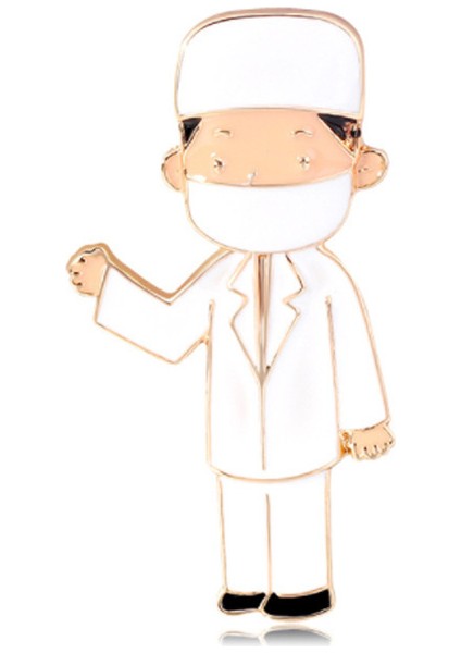 NS18 Sevimli Beyaz Hemşire Broş Güzel Kız Doktor Hastane Tıbbi Stetoskop Rozeti Yaka Iğneler Broş Takı Aksesuar Tatil Hediye (Yurt Dışından)