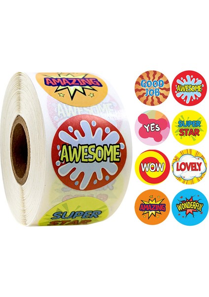 QY557-100 Adet 100-500 Adet Teşvik Ödül Çıkartmalar Yaşasın Ödüllendirilmiş Çocuklar Okul Anaokulu Çocuk Karalama Defteri Kırtasiye Etiket (Yurt Dışından)