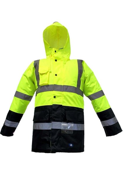 JN1013 Waterproof Fosforlu Oxford Parka Sarı Lacivert Xxl Beden