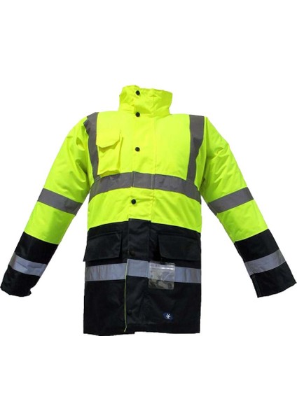 JN1013 Waterproof Fosforlu Oxford Parka Sarı Lacivert Xxl Beden