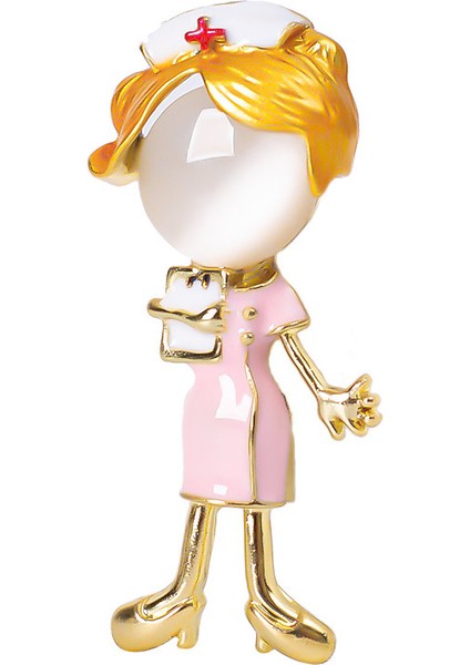 NS16 Sevimli Beyaz Hemşire Broş Güzel Kız Doktor Hastane Tıbbi Stetoskop Rozeti Yaka Iğneler Broş Takı Aksesuar Tatil Hediye (Yurt Dışından) fırsatları