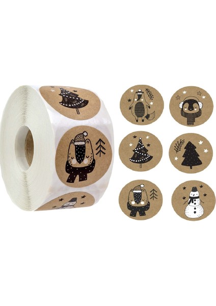 QY706-300PCS 100-500PCS 6 Tasarımlar 1 Inç Noel Tema Mühür Etiketleri Çıkartmalar Dıy Hediye Pişirme Paketi Zarf Kırtasiye Dekorasyon (Yurt Dışından) fiyatları