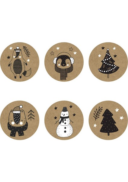 QY705-100 Adet 100-500 Adet 6 Tasarımlar 1 Inç Noel Tema Mühür Etiketleri Çıkartmalar Dıy Hediye Pişirme Paketi Zarf Kırtasiye Dekorasyon (Yurt Dışından) modelleri