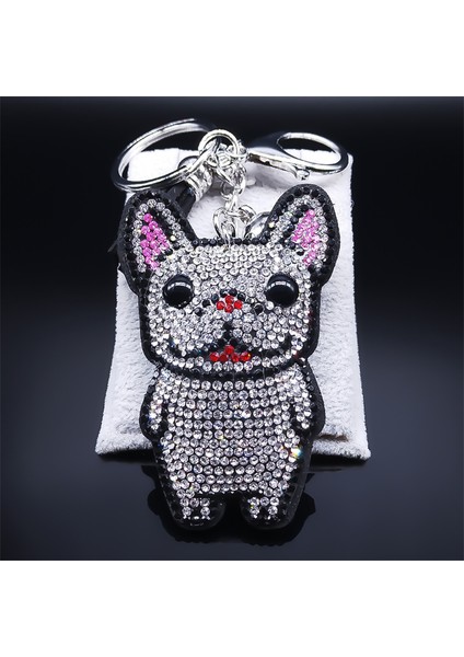 E Inek Gd Sevimli Fransız Bulldog Kristal Püskül Çanta Anahtarlığı Aksesuarları Güzel Hayvan Köpek Anahtarlık Tutucu Pet Lover Hediye Takı Porte Clé (Yurt Dışından) fiyatları
