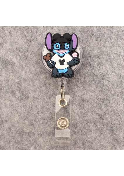 3.5cm Disney Sevimli Mavi Fare Geri Çekilebilir Makaralı Isimlik Hemşire Doktor Için Kart Tutucu Ofis Hastane Malzemeleri Erkek Kız Isim Kartı (Yurt Dışından)