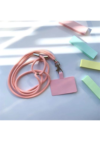 Pembe Evrensel Telefon Kordon Anti-Kayıp Boyun Askısı Kawaii Asılı Halat Rozet Tutucu Ayarlanabilir Anahtarlık Boyun Kordon Telefon Ipi (Yurt Dışından)