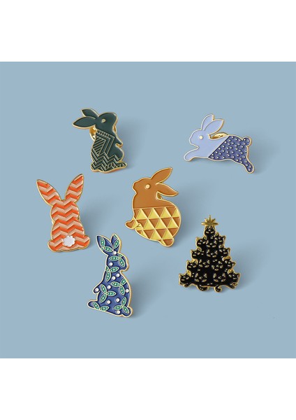 Stil 14 Xedz Karikatür Doodle Hayvanlar Tavşan Ağacı Emaye Broş Moda Renkli Kazak Pin Rozeti Çanta Aksesuarları Kadınlar Takı Hediyeler (Yurt Dışından) fırsatları