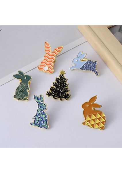 Stil 14 Xedz Karikatür Doodle Hayvanlar Tavşan Ağacı Emaye Broş Moda Renkli Kazak Pin Rozeti Çanta Aksesuarları Kadınlar Takı Hediyeler (Yurt Dışından) indirimleri