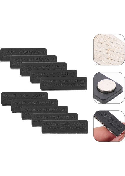 Siyah 10 Adet Mıknatıslar Isim Plakası Yaka Çiceği Manyetik Rozet Tutucu Metal Kartvizitler Konferans Etiketi Destek (Yurt Dışından)