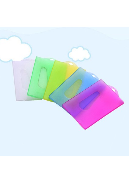 Gösterildiği Gibi 20 Adet Plastik Tutucu Kol Koruyucusu Kimlik Kredi Otobüsü Öğrenci Kartları Çalışan Rozeti (Rastgele Renk, Delikli Yüzey) (Yurt Dışından)