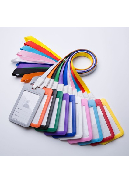 10 Adet Rastgele Göndermek 10 Adet Plastik Kart Kapağı Kadın Erkek Öğrenci Okul Otobüsü Kart Rozeti Tutucu Kordon Iş Ofis Kredi Kartları Banka Kımlık Kartı (Yurt Dışından)